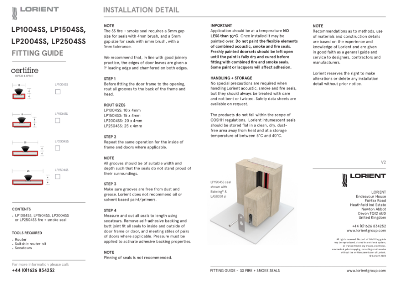 SS Seal fitting instructions Lorient NBS Source