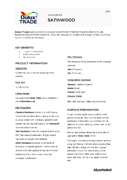 Dulux Trade Satinwood TDS