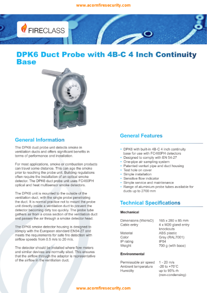 517.025.056 DPK6 Duct Probe With 4B-C 4” Continuity Base