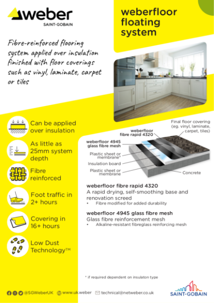 weberfloor floating system - System spec card