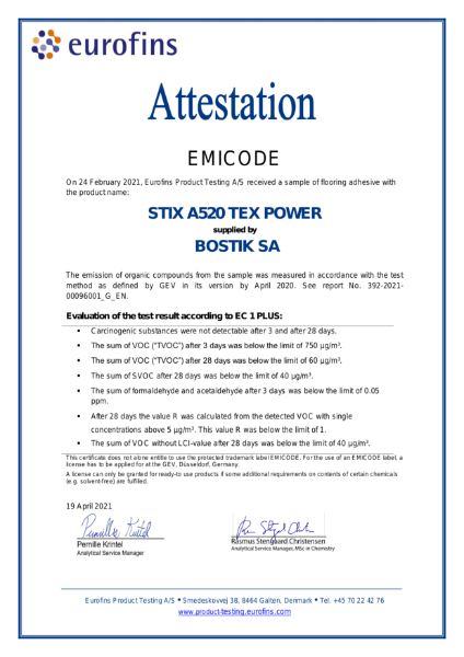 Bostik Stix A520 Tex Power - Emicode