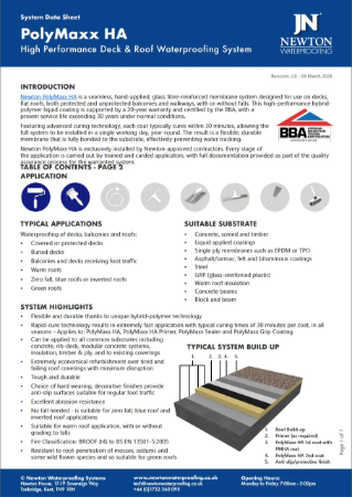 Newton PolyMaxx HA - Technical Data Sheet | Newton Waterproofing ...