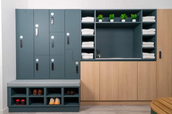 End of Trip Lockers with Seating - Lockers with Integrated Seating