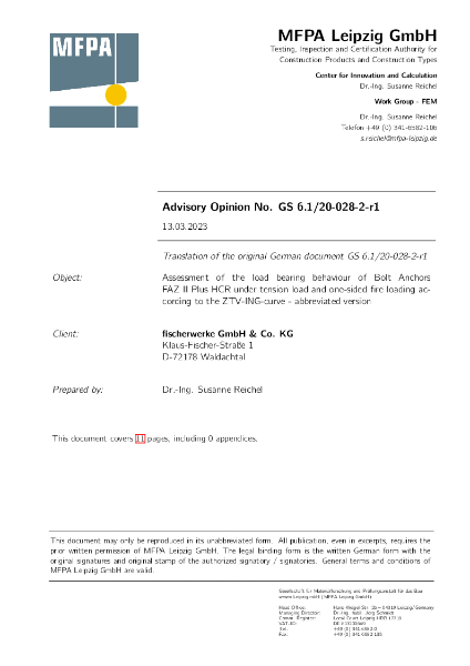 FAZII-Plus HCR under ZTV Fire curve
