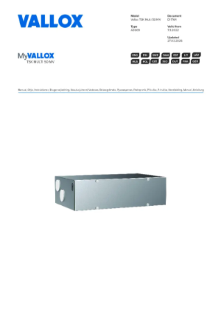 MyVallox TSK Multi 50 MV - Pikaohje