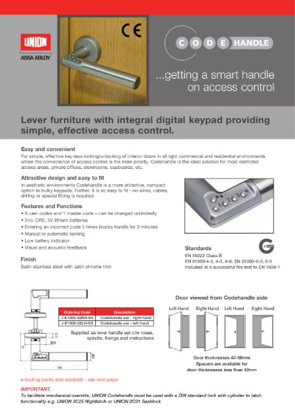 Codehandle door furniture