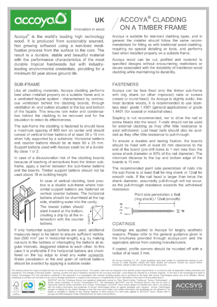 Accoya Cladding on Timber Frame Drawings