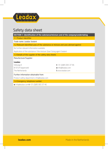 Leadax Sealant Datasheet