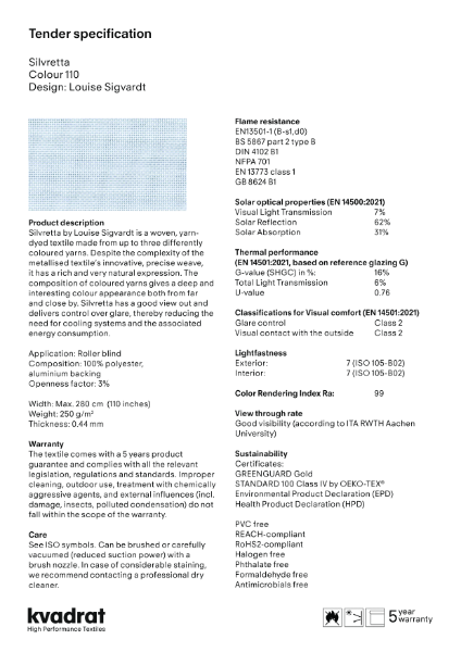 Silvretta Technical Specification