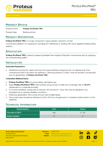 Product Data Sheet - Proteus Pro-Prime® TPO