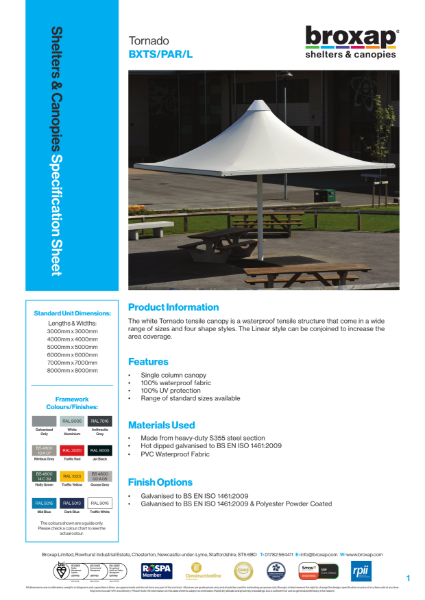 Tornado Specification Sheet