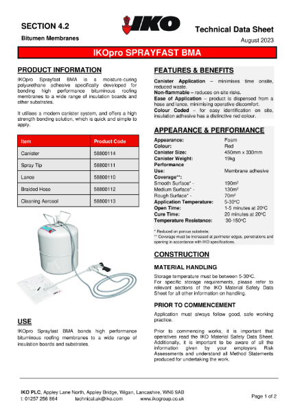 Technical Data Sheet (TDS) - IKOpro Sprayfast BMA