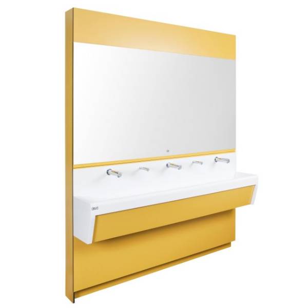 Latherwash 2W Curve Washtrough with Modular Wall