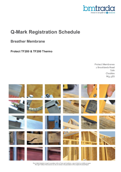 Protect TF200 Thermo BM TRADA Schedule No CPS-002