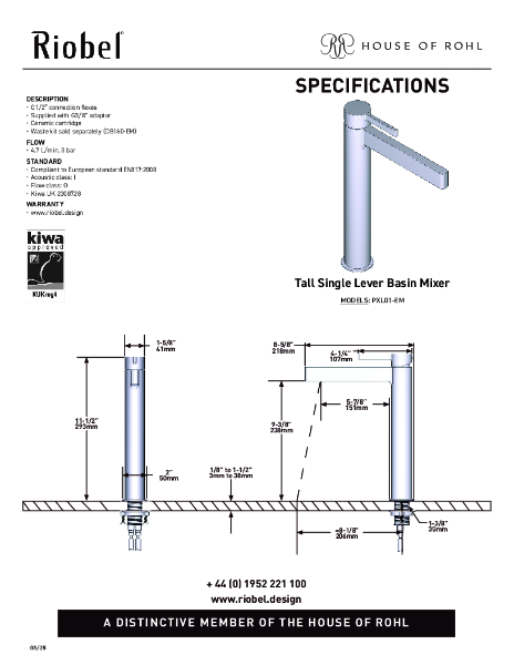 Paradox Tall Single Lever Basin Mixer - PDS