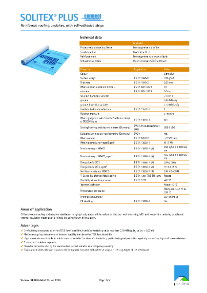 Solitex Plus Connect Technical Datasheet