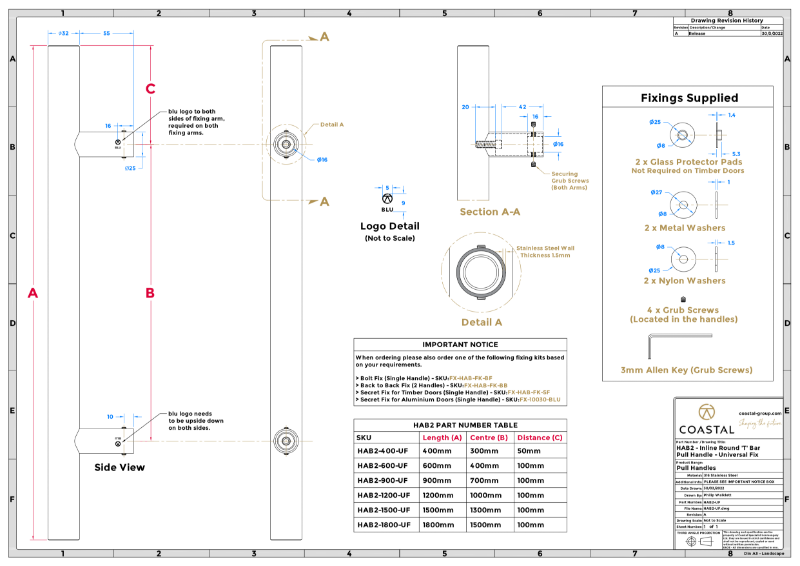 BLU-HAB2-900-UF-BK Drawing