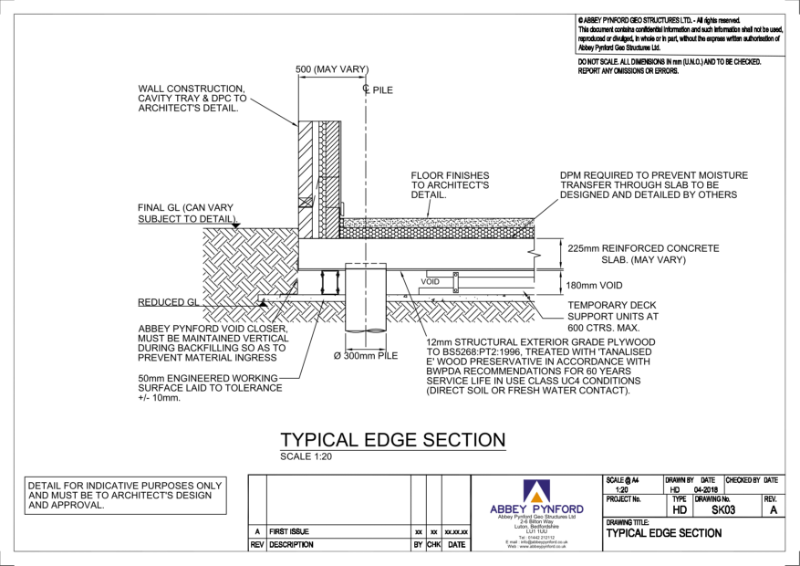 Typical section - HD-Treesafe - Straight edge - Voided