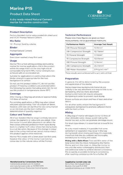 Marine P15 - Product Data Sheet