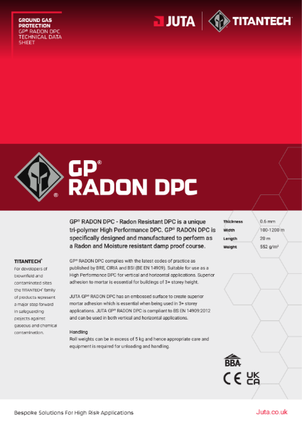 JUTA GP Radon DPC - Technical Datasheet
