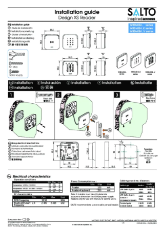 Installation guide Design XS European Wall Reader WRDx0E4
