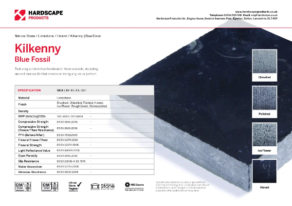 Kilkenny Blue Fossil Hardscape Datasheet