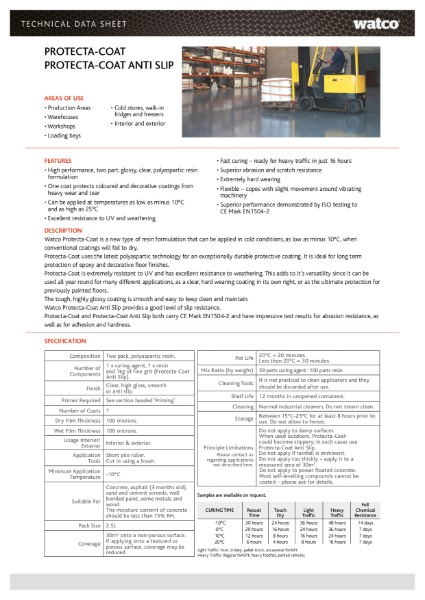 Data Sheet: Protecta-Coat Range