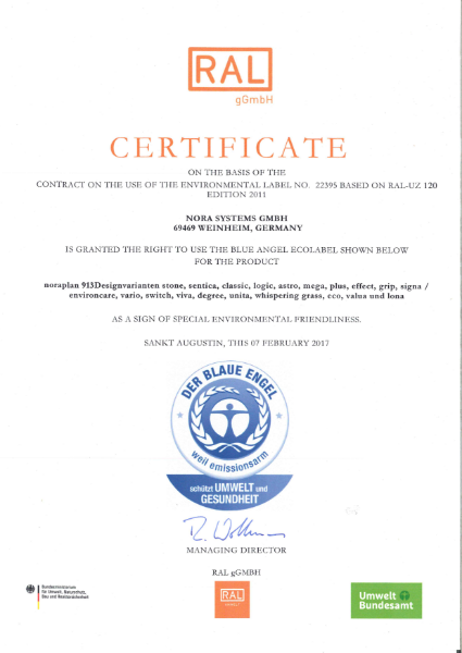 Blue Angel certificate noraplan