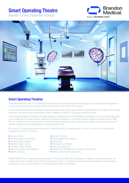 Smart Operating Theatre
Brandon Turnkey Equipment Package