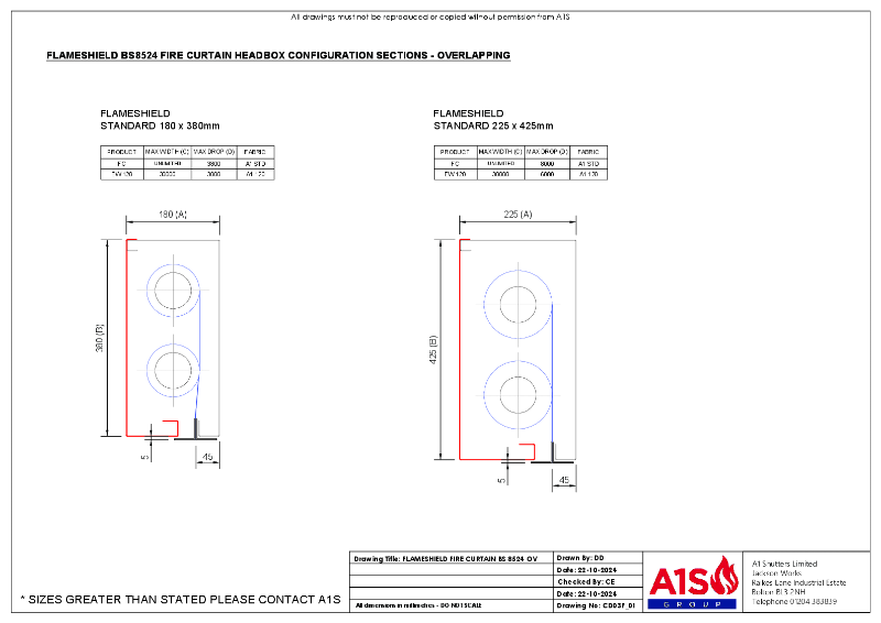 A1S Group Drawing (Face Fit) Flameshield 8524 OV