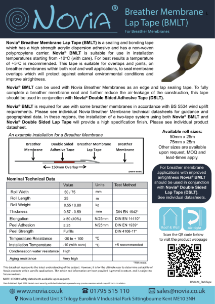 Novia Breather Membrane Lap Tape (BMLT)