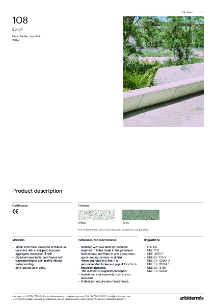 108 Bench Datasheet