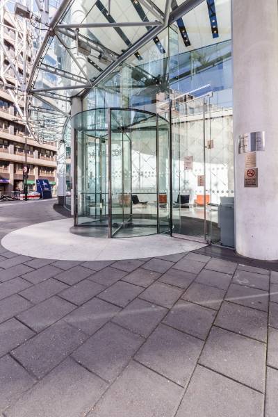 3.1m Tall Circular Full Vision Revolving Door-                                             The Helicon Building, London