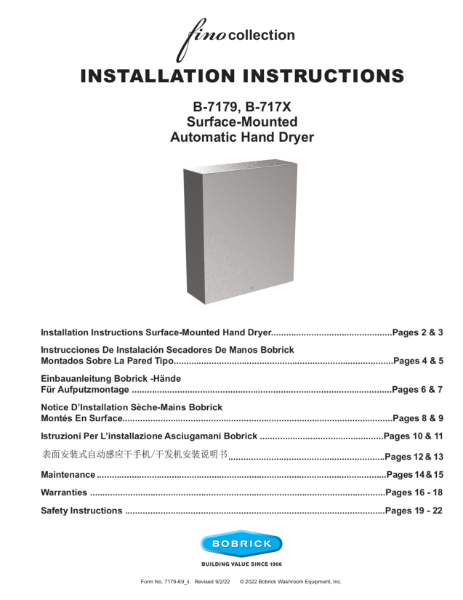 Installation Instructions B-7179