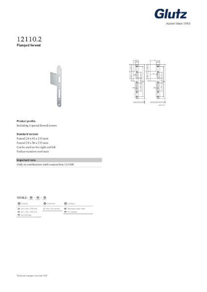 12110.2 Flanged Forend