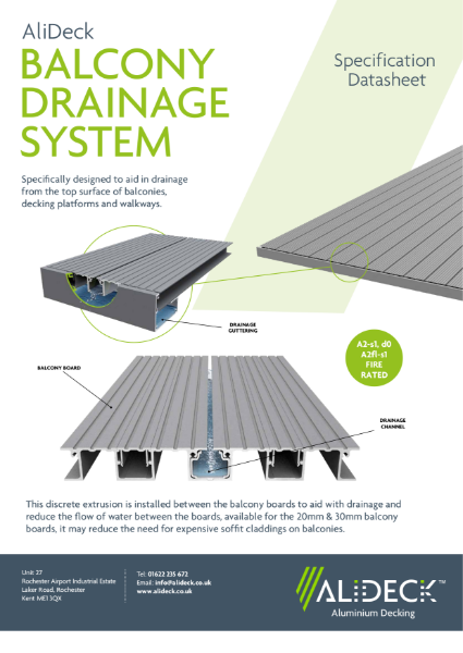 AliDeck Balcony Drainage System Datasheet