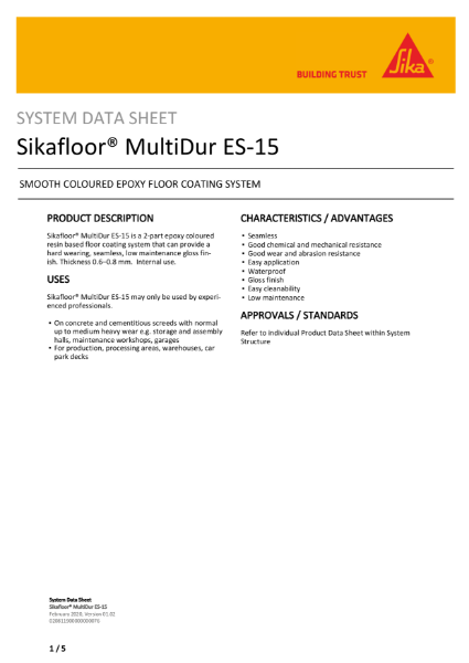 System Data Sheets - Sikafloor MultiDur ES-15