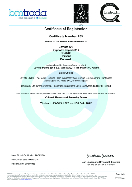 Q-Mark Enhanced Security Door scheme RIBO