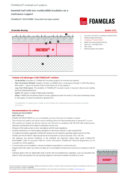 TDS_4.8.5_Roof - Inverted Roof - Single layer FOAMGLAS Insulation with Green Roof Planting