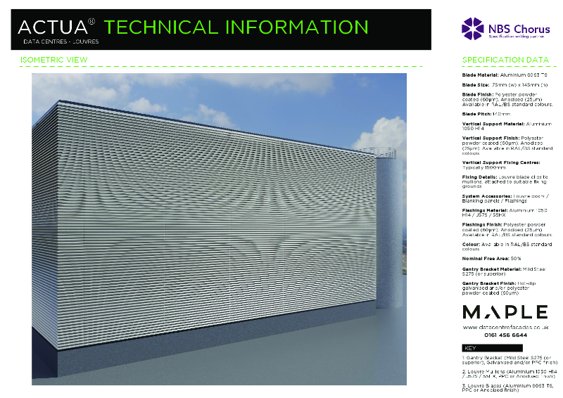Maple Facades Actua® Louvres Data Centres Technical Details2025
