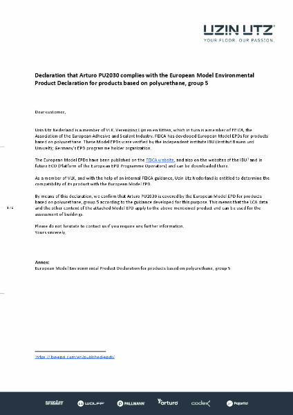 EPD for Arturo PU2030