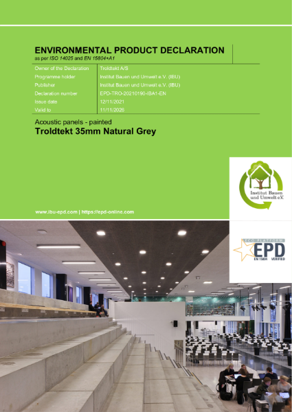 EPD - Troldtekt 35mm natural grey painted