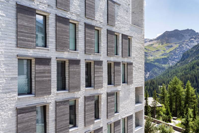 Sustainable and Elegant Accoya Sliding Shutters for the Tschuggen Grand Hotel