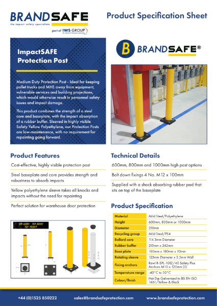 ImpactSAFE Protection Post - Brandsafe Spec Sheet