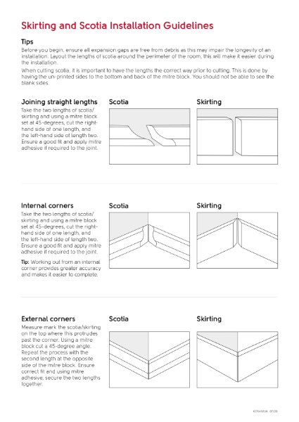 Scotia and Skirting Installation Guidelines