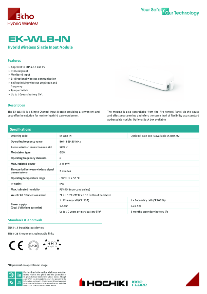 EK-WL8-IN Hybrid Wireless Single Input Module