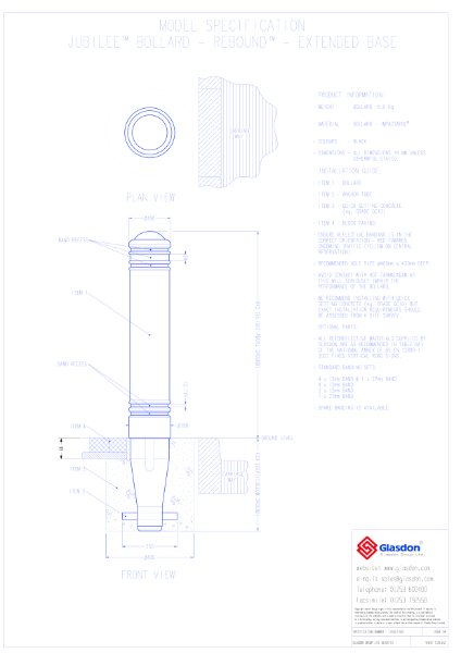 Jubilee™ Bollard - Rebound Model - Extended Base