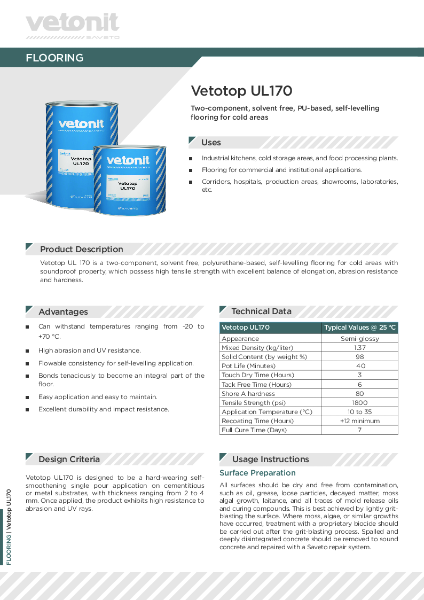 TDS - Vetotop UL170 - Flooring - EN