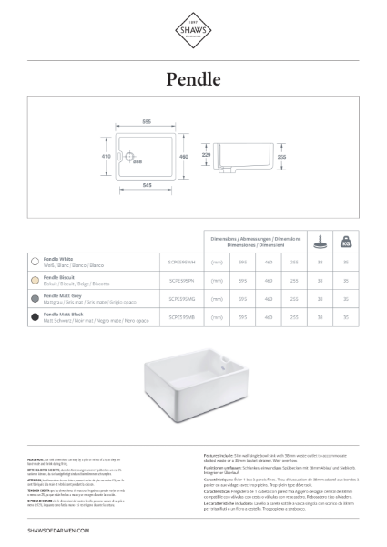 Pendle Kitchen Sink - PDS