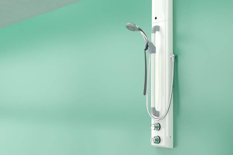 Shower Assembly with Dual Controls, Riser, Hose and Three Function Handset (incl. ILTDU) - Doc M Accessible Showers